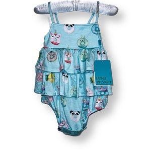 Donuts Sleeveless Ruffled Bubble Romper